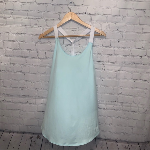 Nike Tops - Nike Dri Fit Light Blue & White tank top size XL